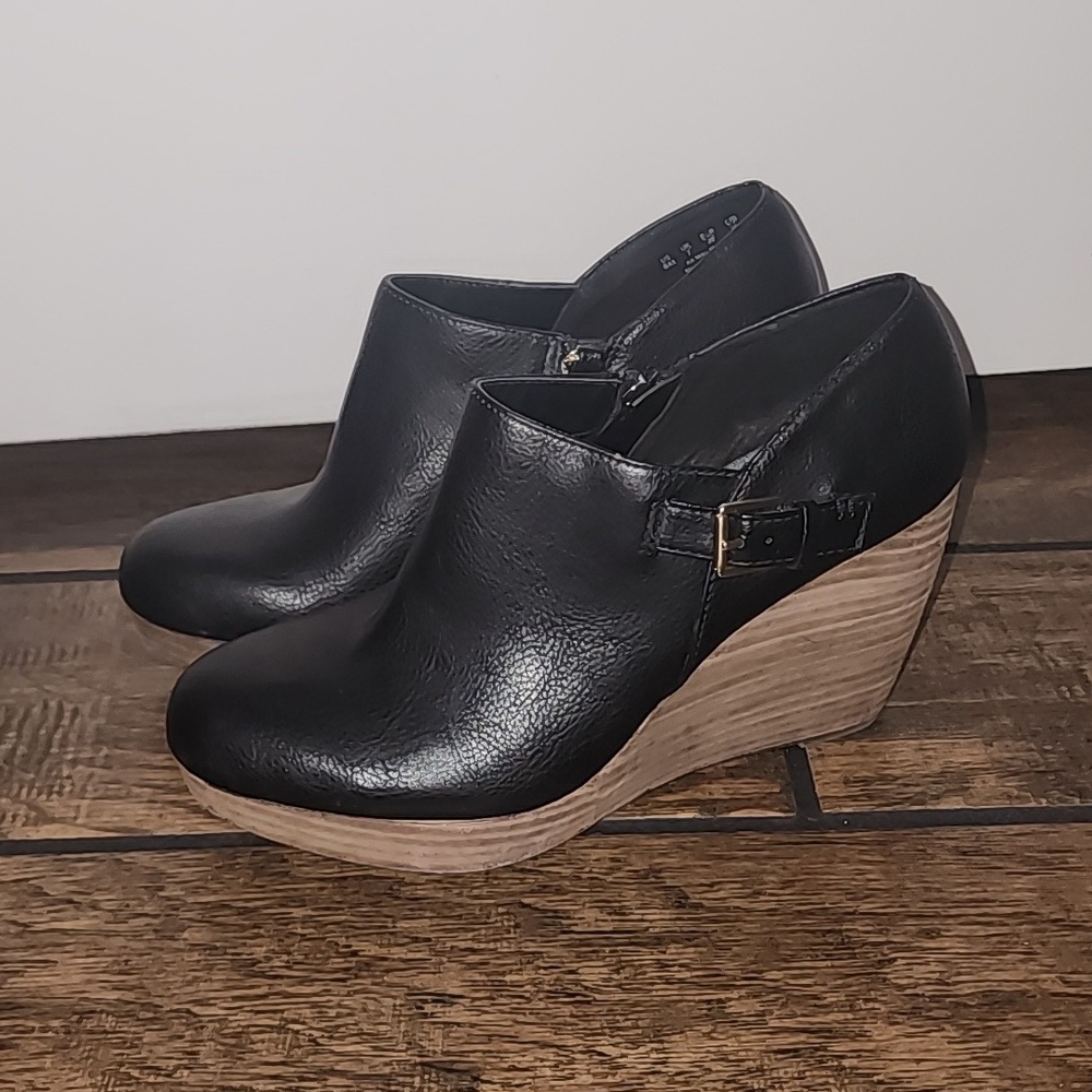Dr.Scholl's Harlow Wedge Bootie Zip Size 9M Memory Foam Comfort Black​​​